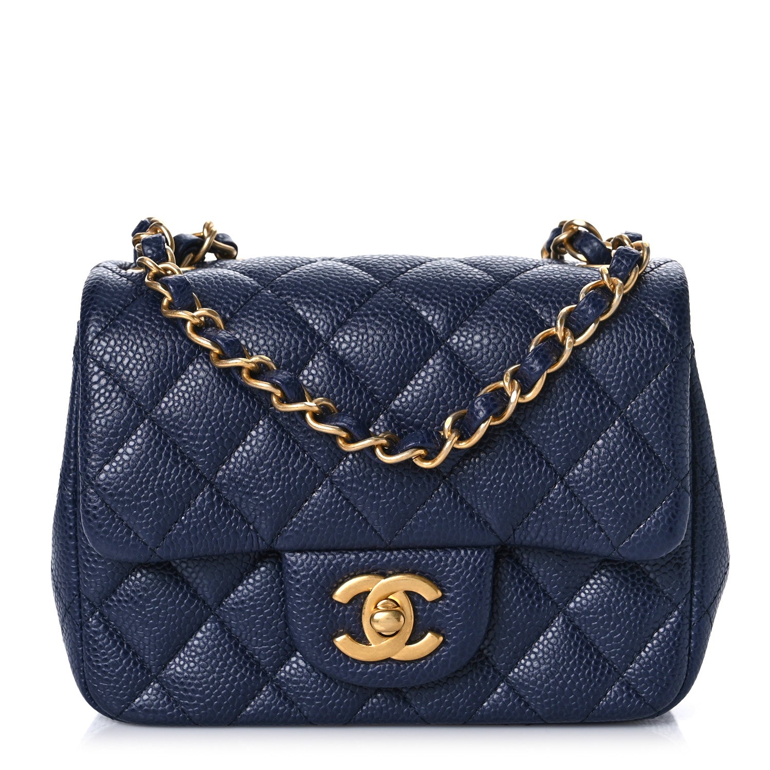 Chanel Caviar Quilted Mini Square Flap Navy 1 of 10