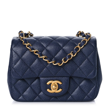 Chanel Caviar Quilted Mini Square Flap Navy 1 of 10