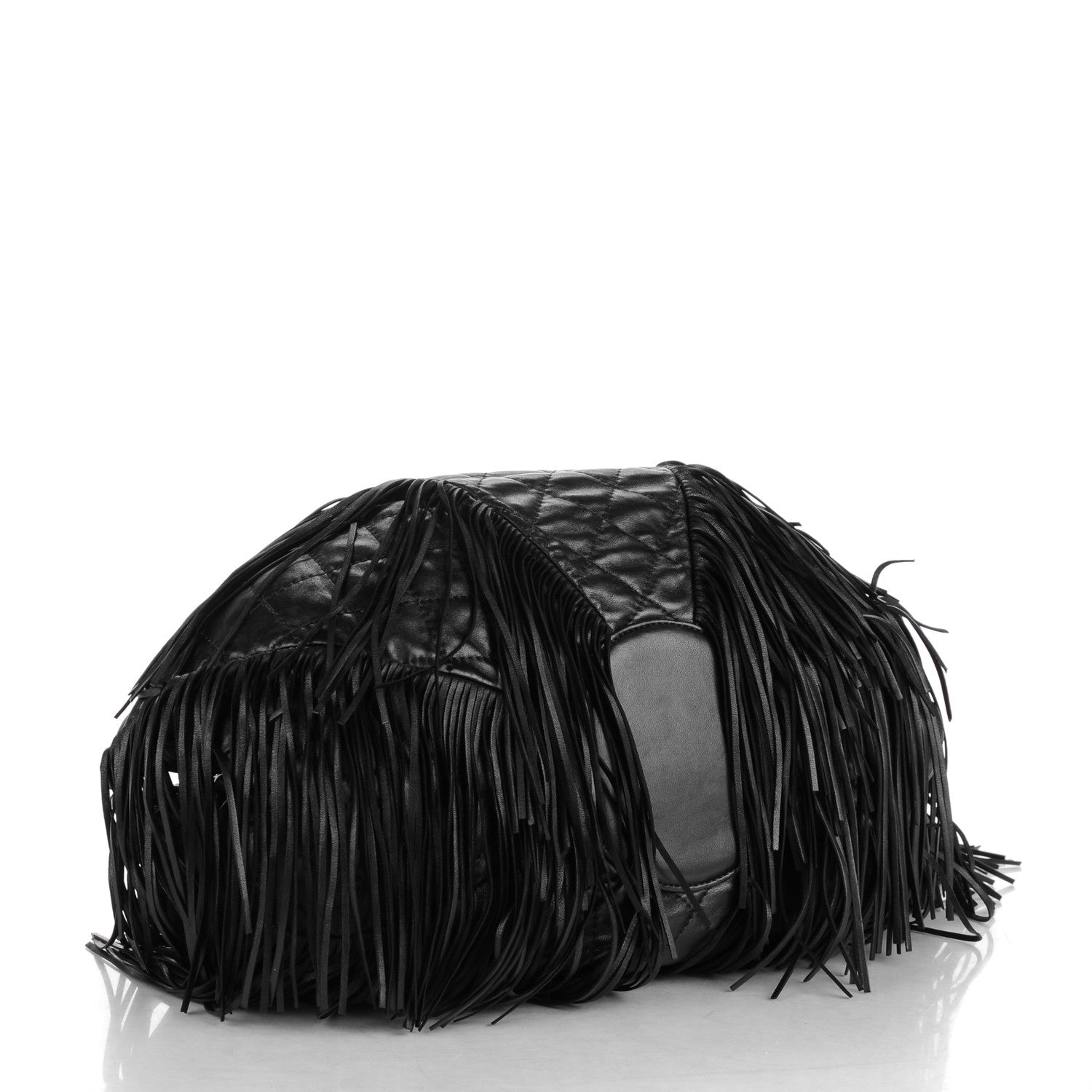 Chanel Lambskin Quilted Western Baluchon Fringe Bag Black 4 of 7