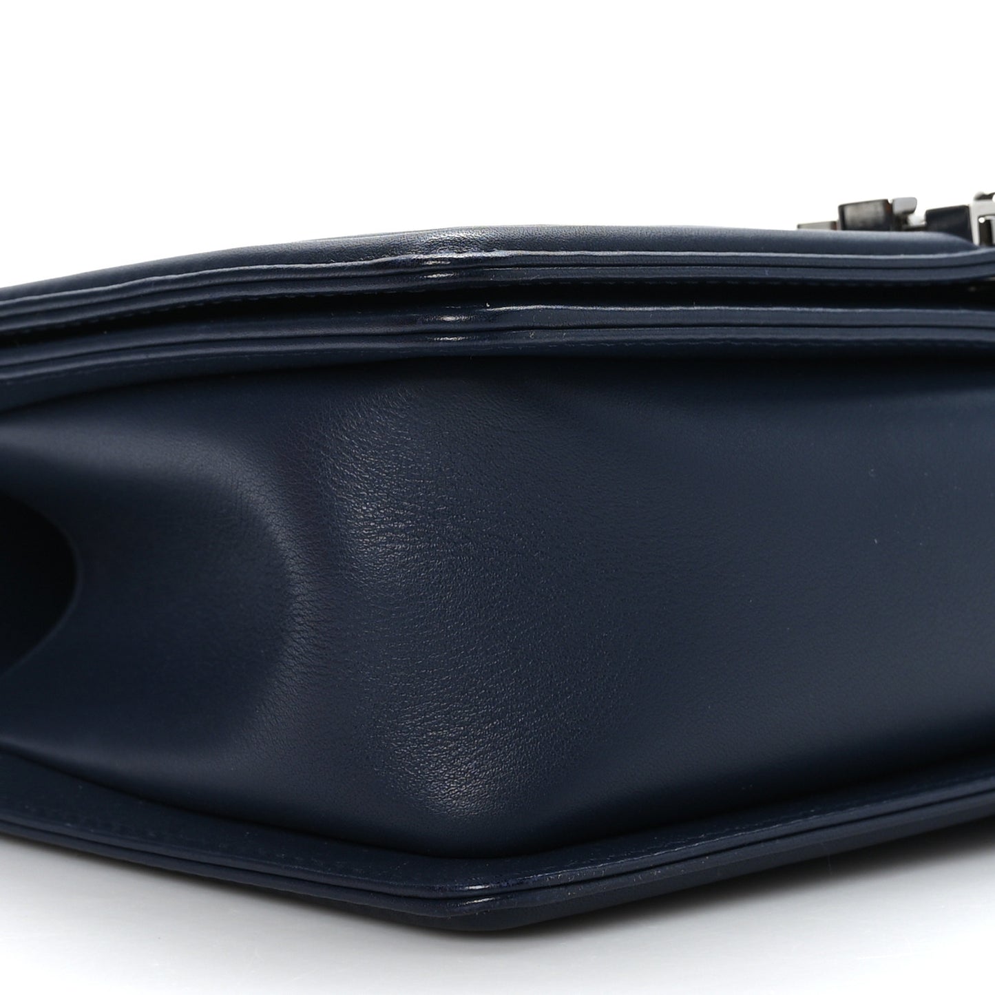 Lambskin Chevron Medium Boy Flap Dark Navy Blue