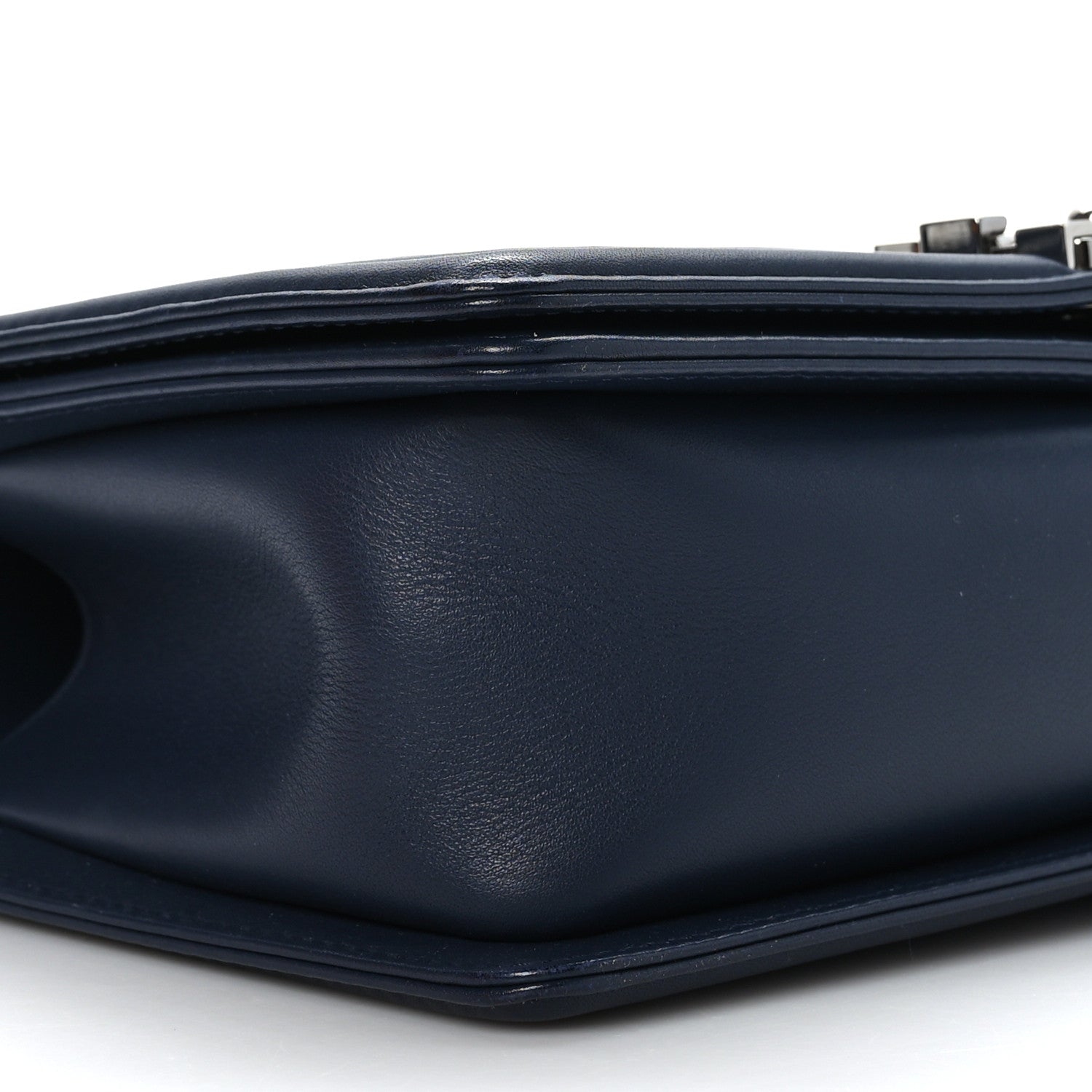 Chanel Lambskin Chevron Medium Boy Flap Dark Navy Blue 9 of 10