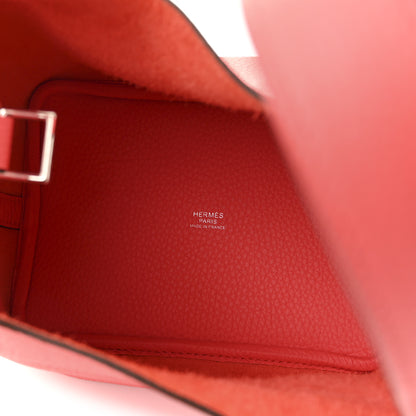 Hermes Taurillon Clemence Swift Eclat Picotin Lock 18 PM Rose Texas Rouge Casaque 5 of 9