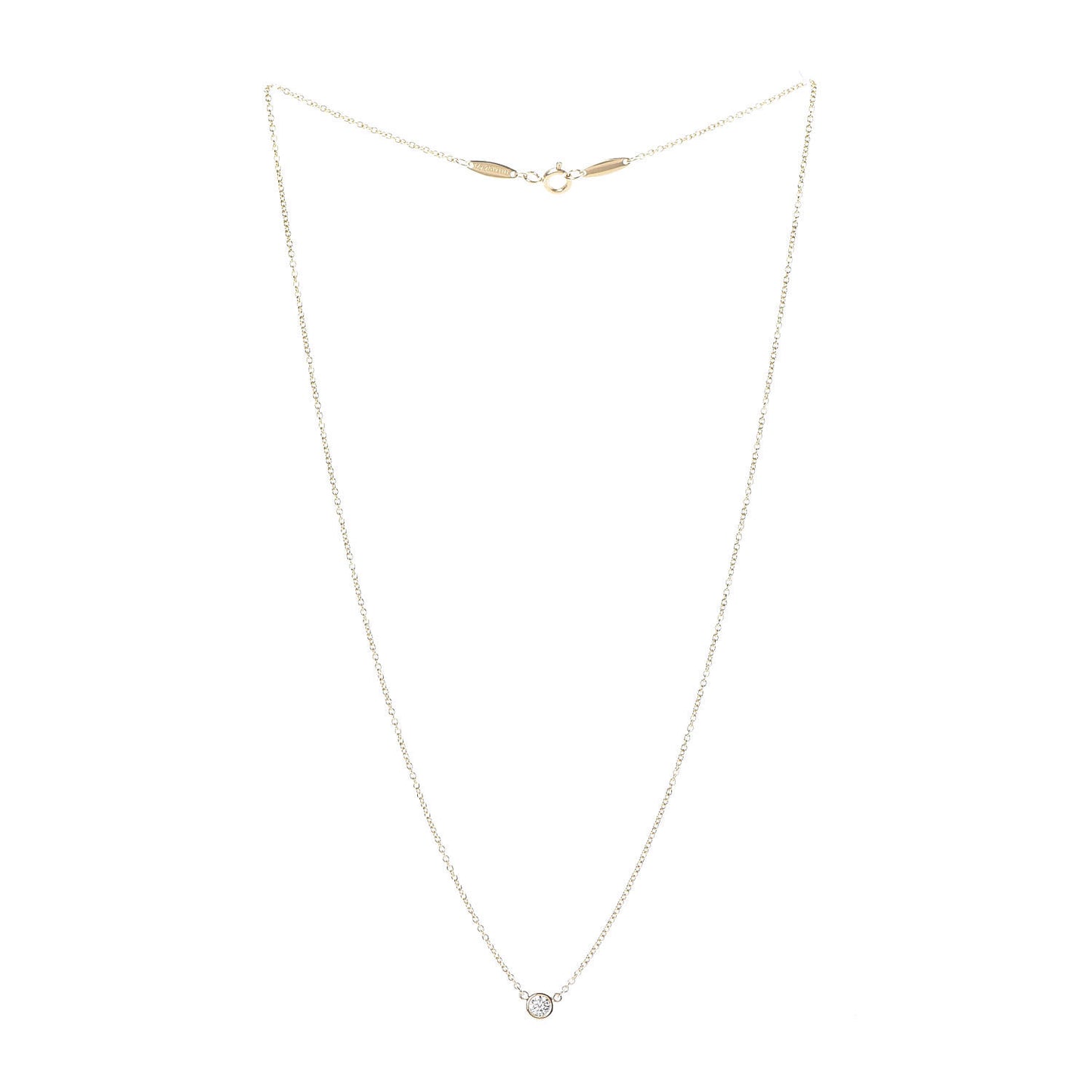 18K Yellow Gold Diamond .14ct Elsa Peretti Diamonds by the Yard Pendant Necklace