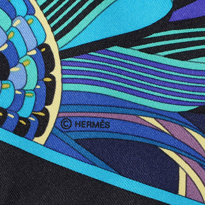 Hermes Silk Les Flots Du Cheval Pocket Square Scarf 4 of 6