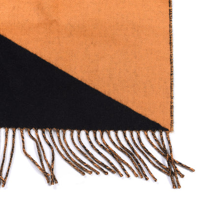 Hermes Cashmere Casaque Zig Zag Muffler Black Ocre Dore 2 of 3