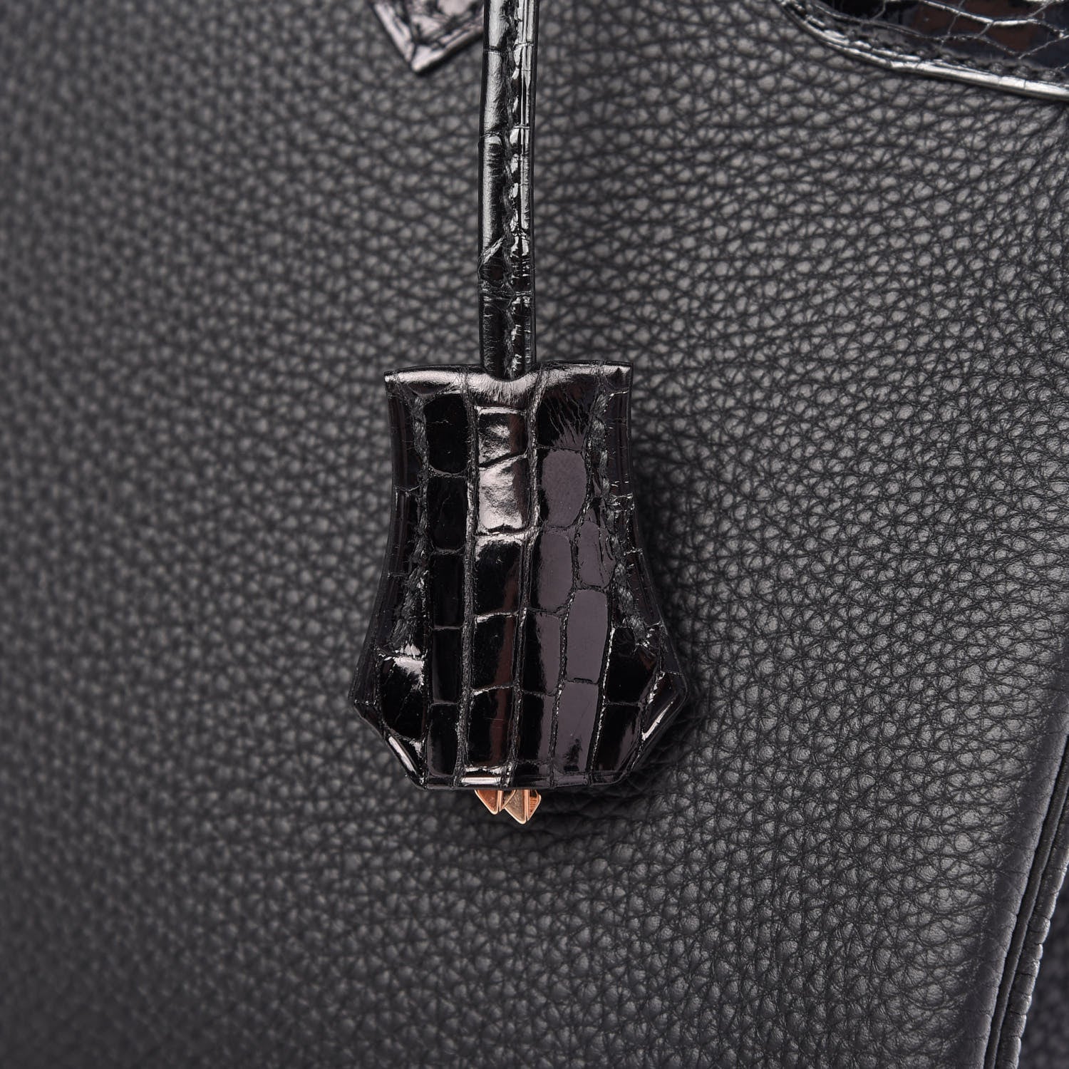 Hermes Taurillon Novillo Shiny Niloticus Crocodile Birkin Touch 30 Black 30 of 32