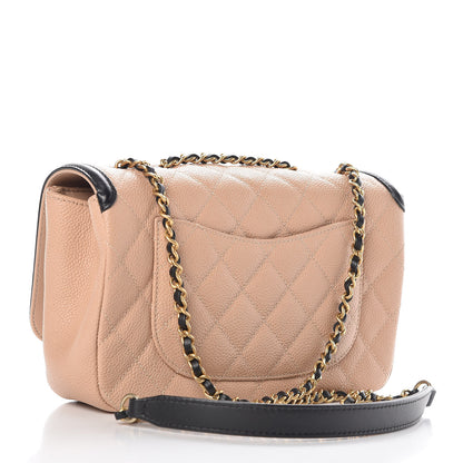 Chanel Caviar Quilted Small CC Filigree Flap Beige Black 3 of 8