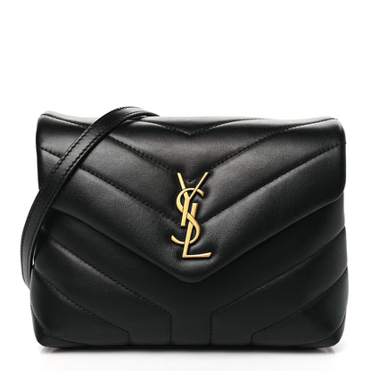 Saint Laurent SAINT LAURENT Calfskin Y Quilted Monogram Toy Loulou Crossbody Bag Black 1 of 8