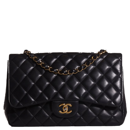 Chanel Lambskin Quilted Jumbo Single Flap Black 1 of 8