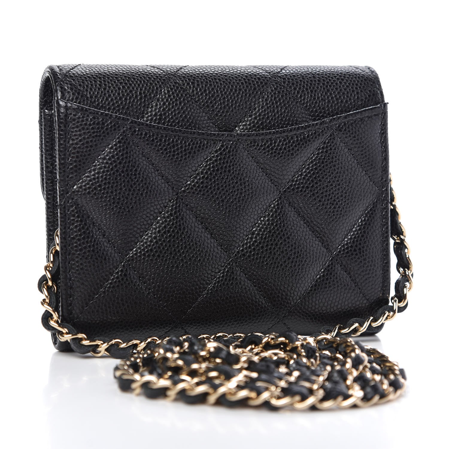 Chanel Caviar Quilted Flap Card Holder On Chain Black 3 of 11