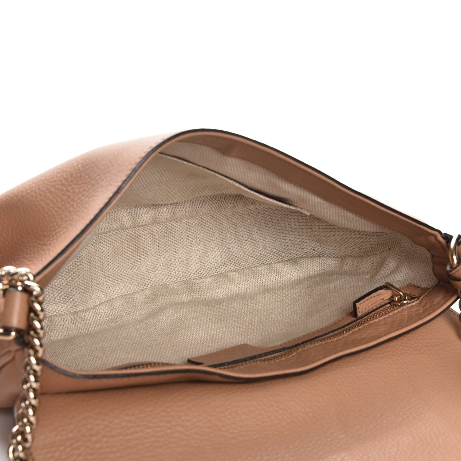 Gucci Pebbled Calfskin Medium Soho Flap Crossbody Camelia 5 of 8