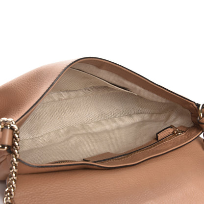 Gucci Pebbled Calfskin Medium Soho Flap Crossbody Camelia 5 of 8