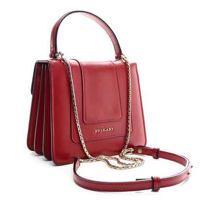 Bulgari Calfskin Serpenti Forever Top Handle Red 3 of 11