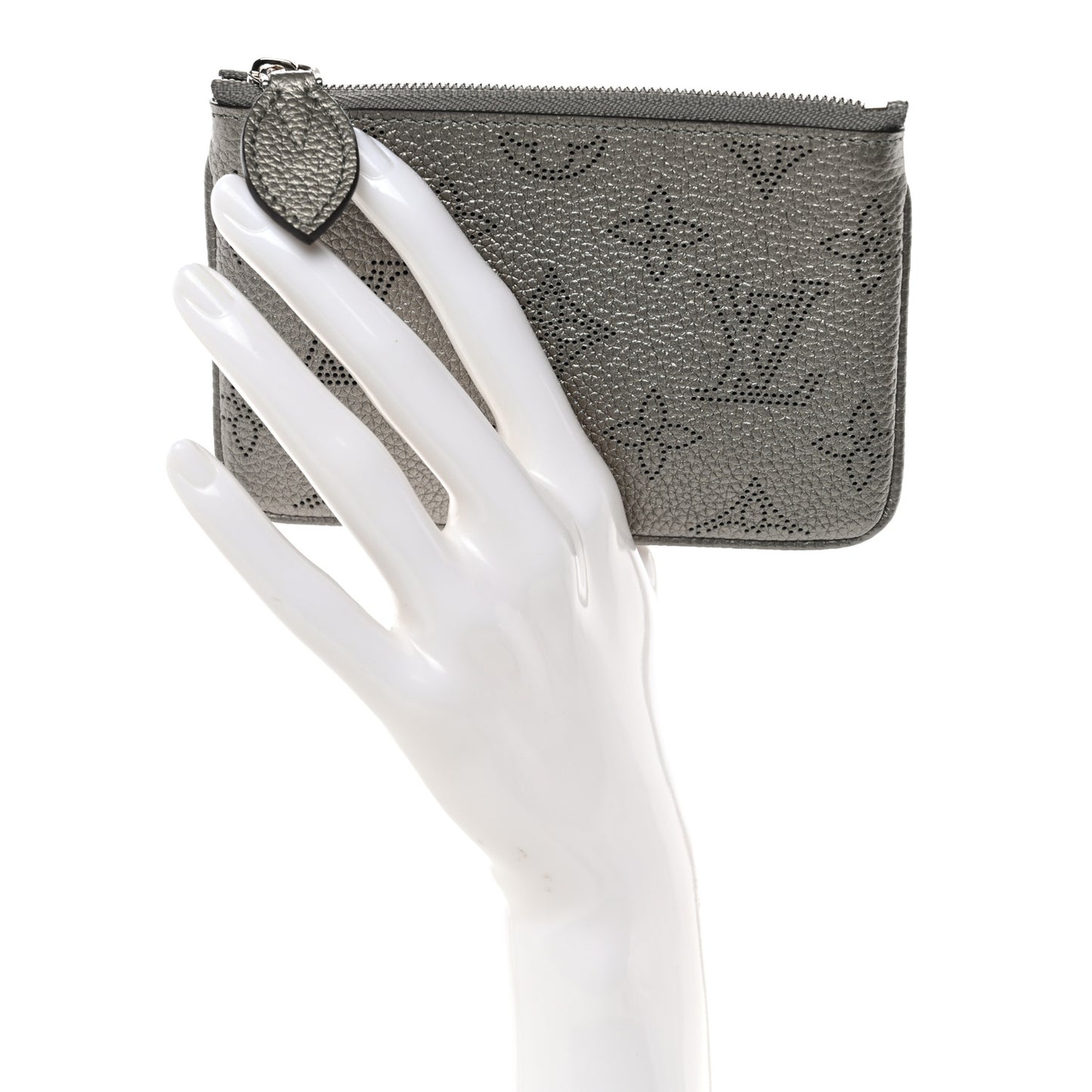 Mahina Zipped Card Holder Metallic Grey