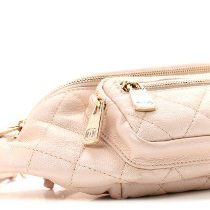 Chanel Iridescent Calfskin Quilted All About Waist Belt Bag Beige 9 of 10