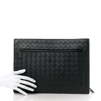 Bottega Veneta Calfskin Intrecciato Document Case Black 2 of 13