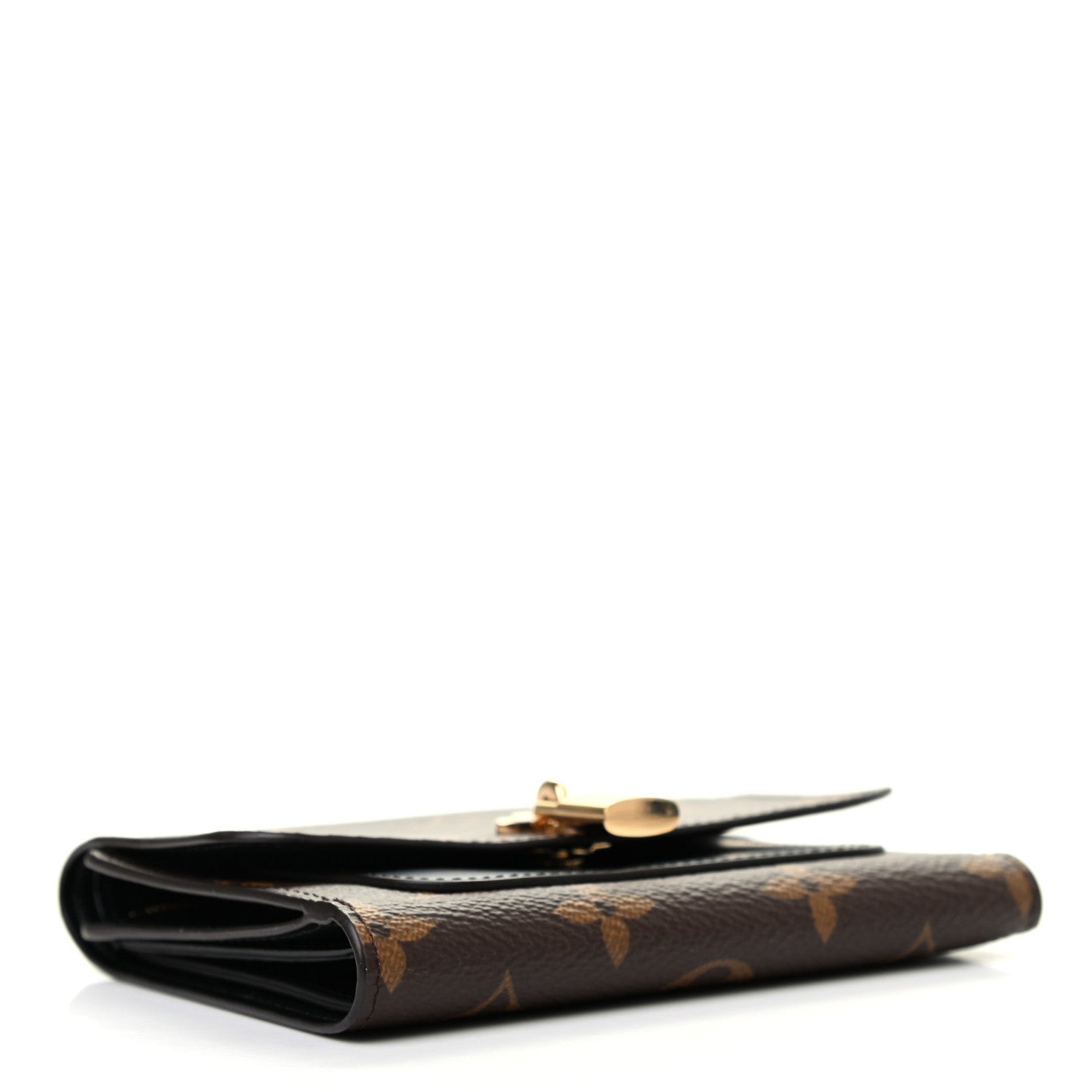 Louis Vuitton Monogram Flower Lock Compact Wallet Black 4 of 7