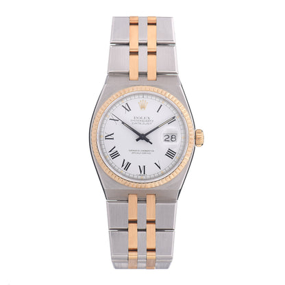 Rolex Stainless Steel 18K Yellow Gold 36mm OysterQuartz Datejust Watch White Roman 17013 1 of 4