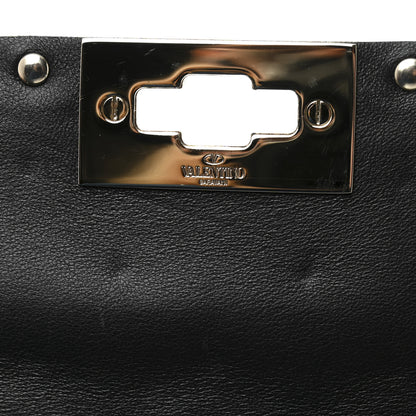 Valentino Garavani Metallic Wrinkled Lambskin Medium Rockstud Spike Shoulder Bag Mekong 10 of 10