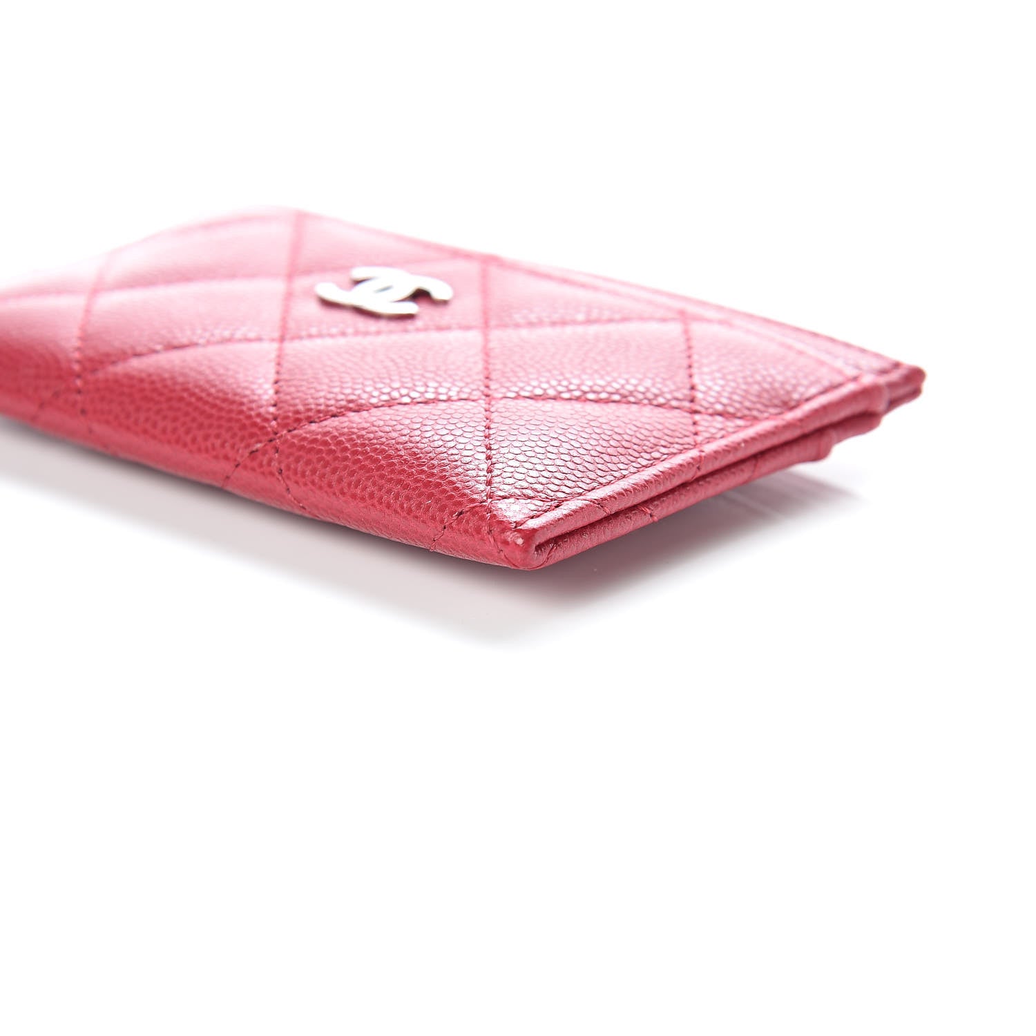 Chanel Caviar Quilted Card Holder Dark Pink 9 of 10