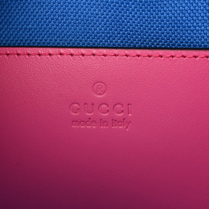 Gucci Calfskin GG Tennis Bi-Color Embossed Mini Duffle Bag Modern Fucsia Modern Blue 6 of 11