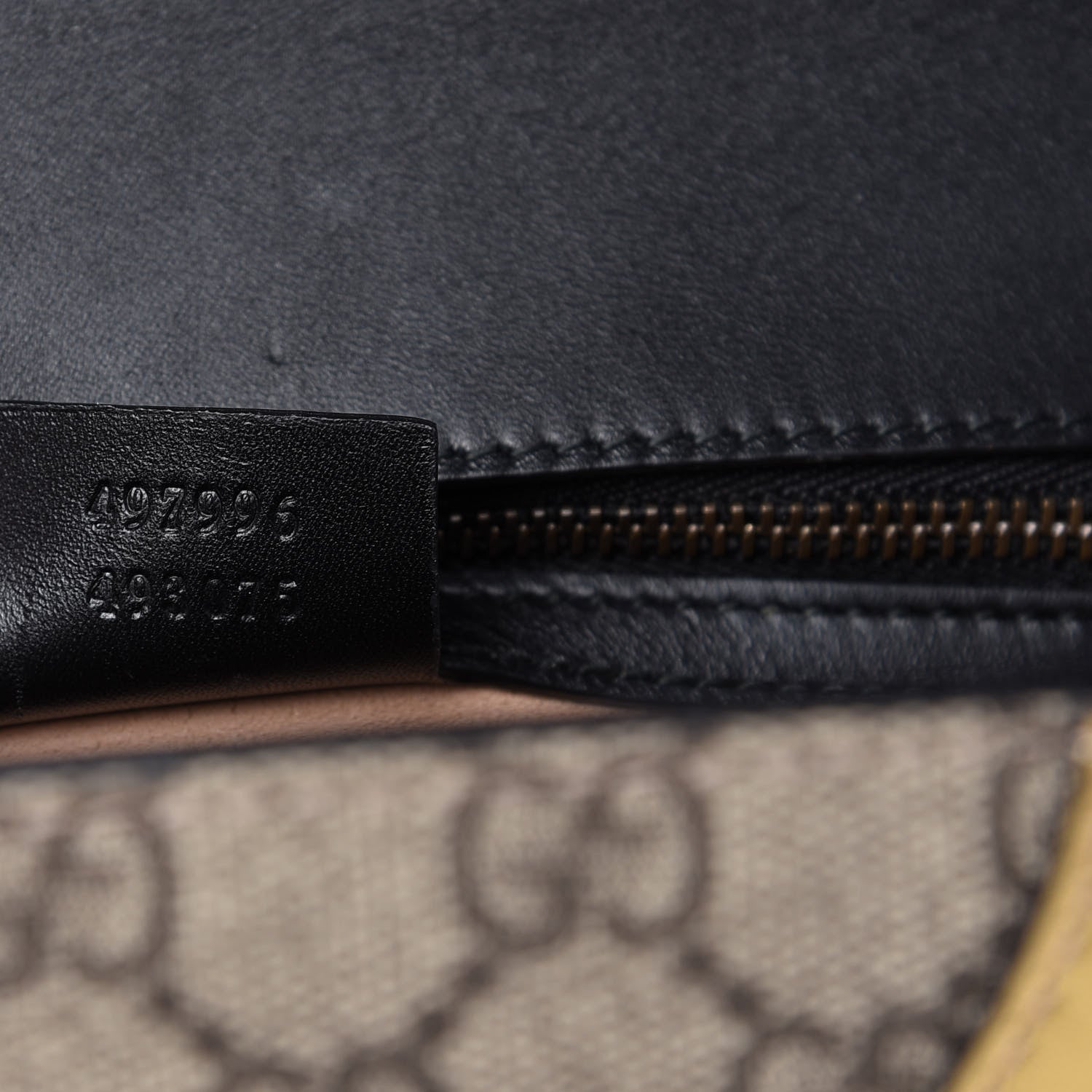 Gucci GG Supreme Monogram Small Osiride Top Handle Bag Black Gold 9 of 10