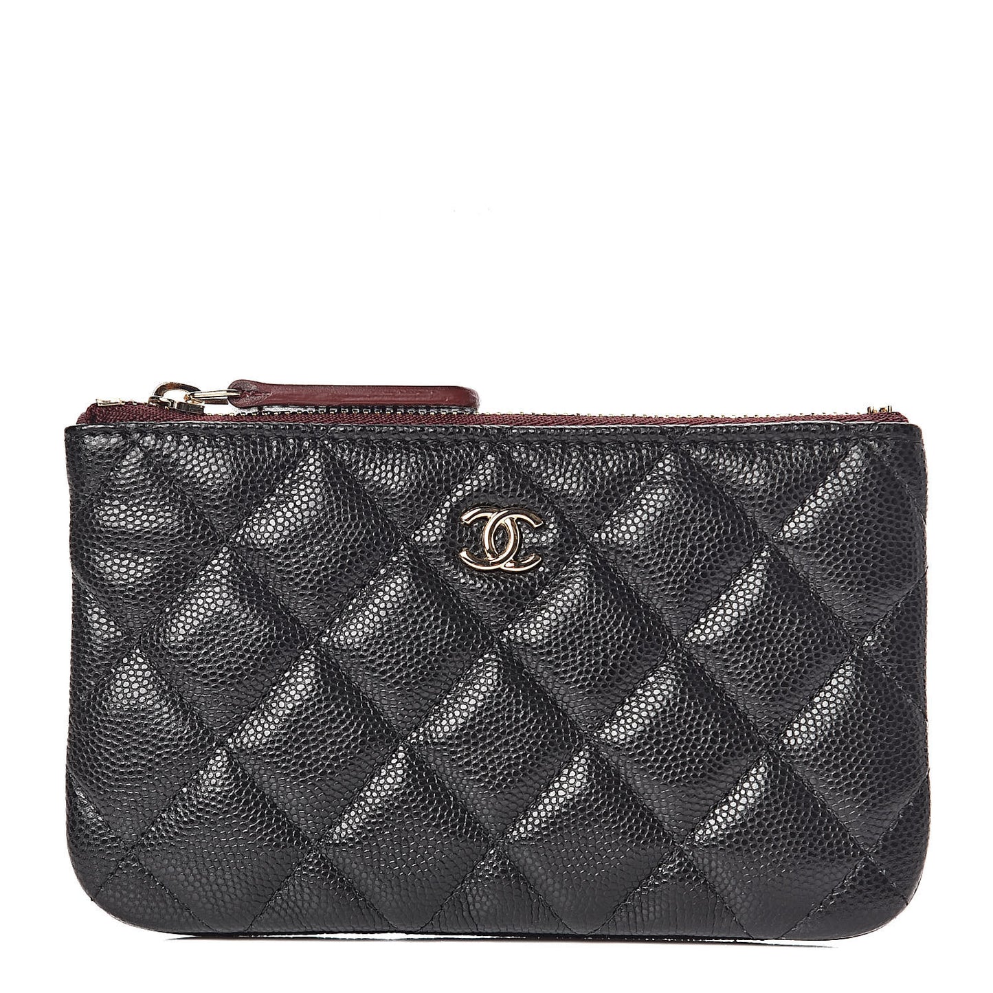 Caviar Quilted Small Cosmetic Case Black