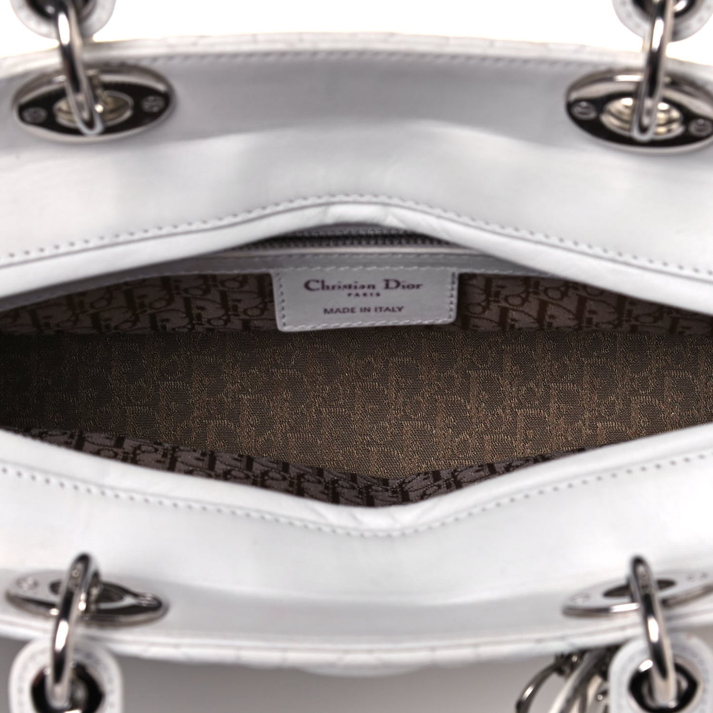 Lambskin Cannage Large Lady Dior White