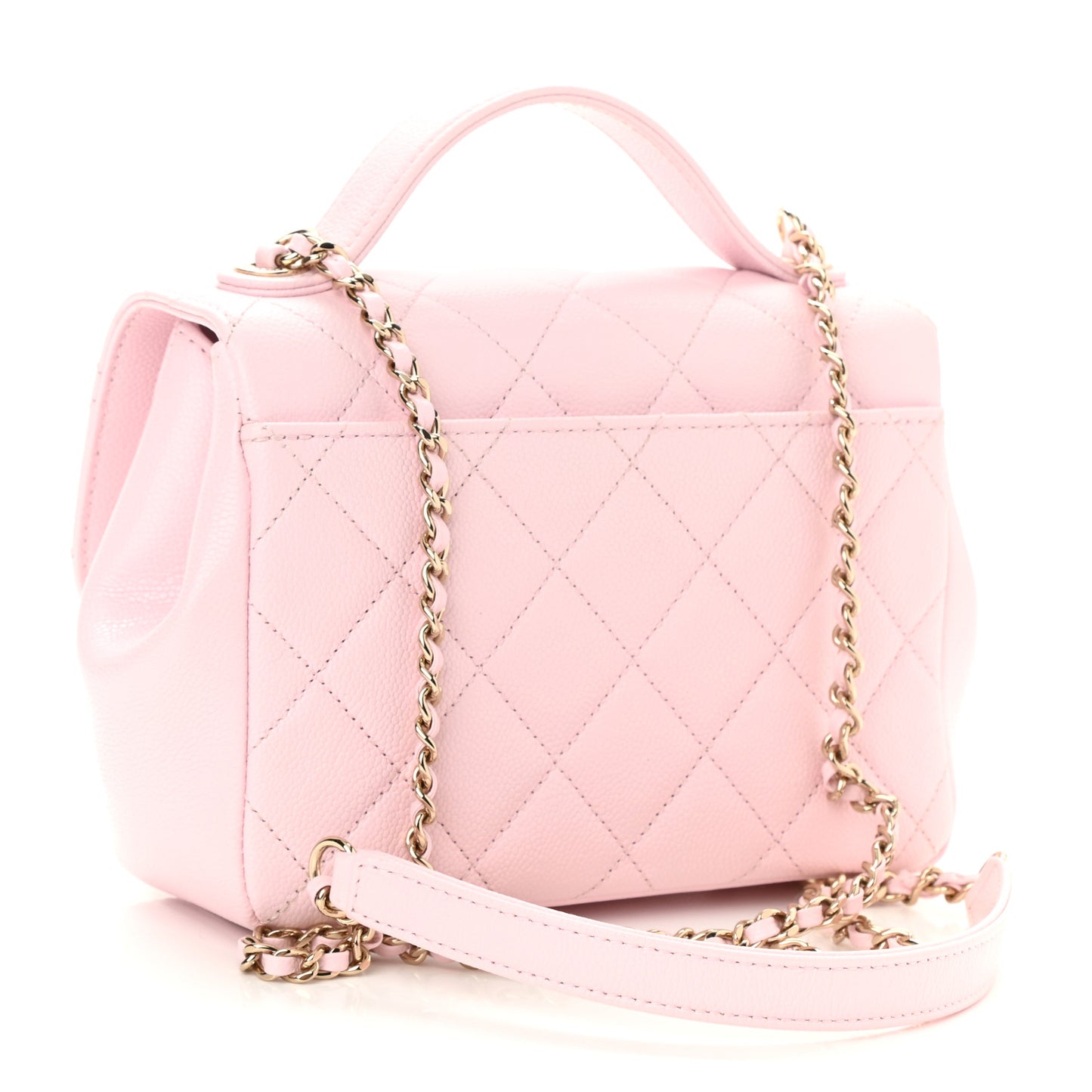 Caviar Quilted Small Business Affinity Flap Light Pink