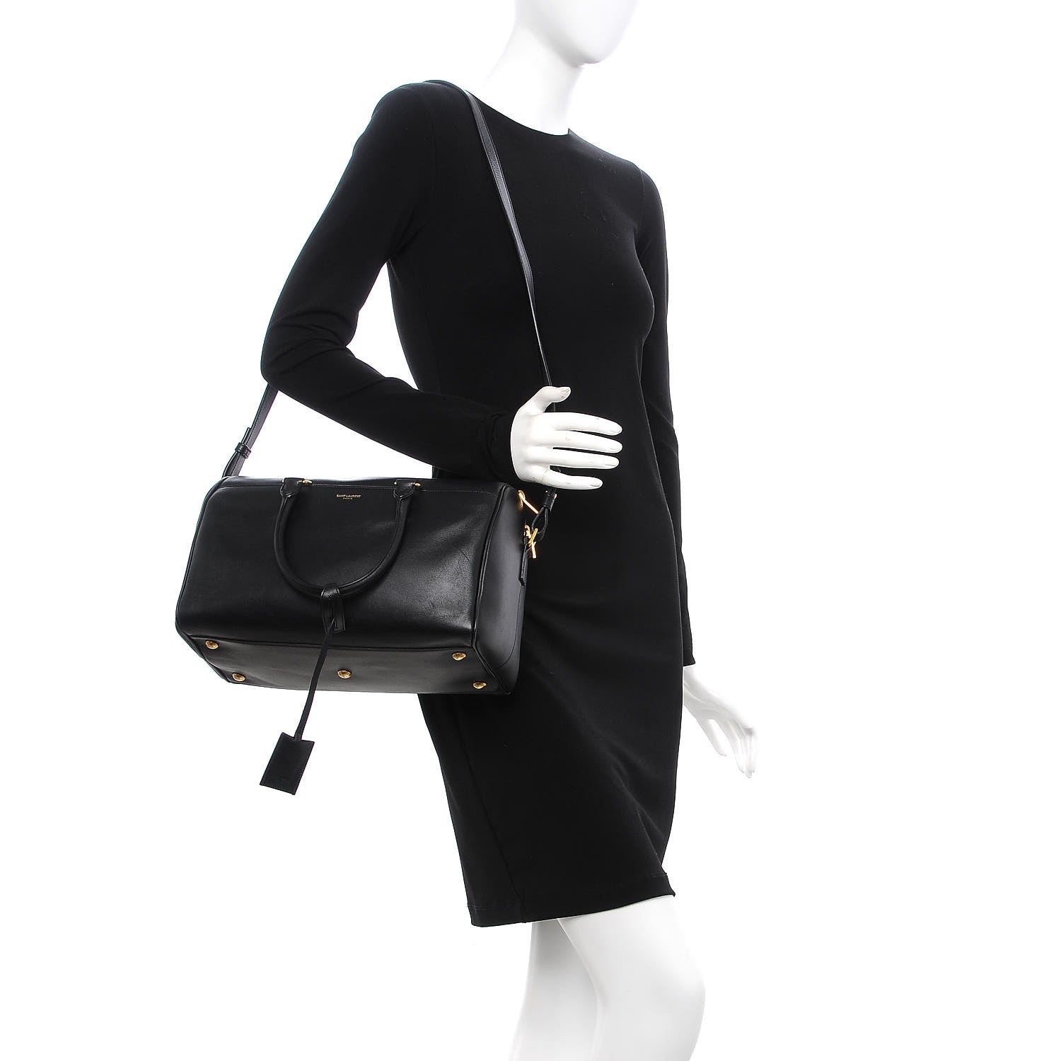 Saint Laurent Calfskin Classic Duffle 6 Black 2 of 16