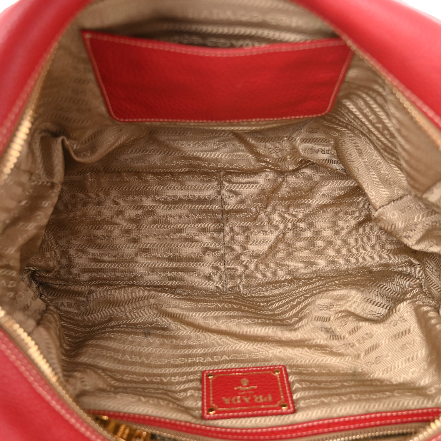 Prada Vitello Daino Satchel Rosso 5 of 14