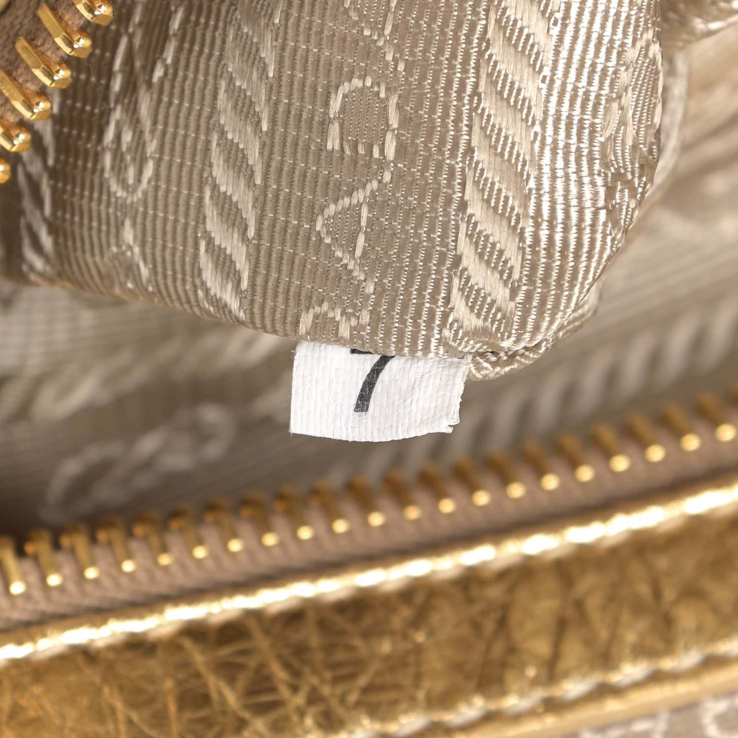 Prada Metallic Vitello Daino Canapa Bowler Platino Corda 8 of 9