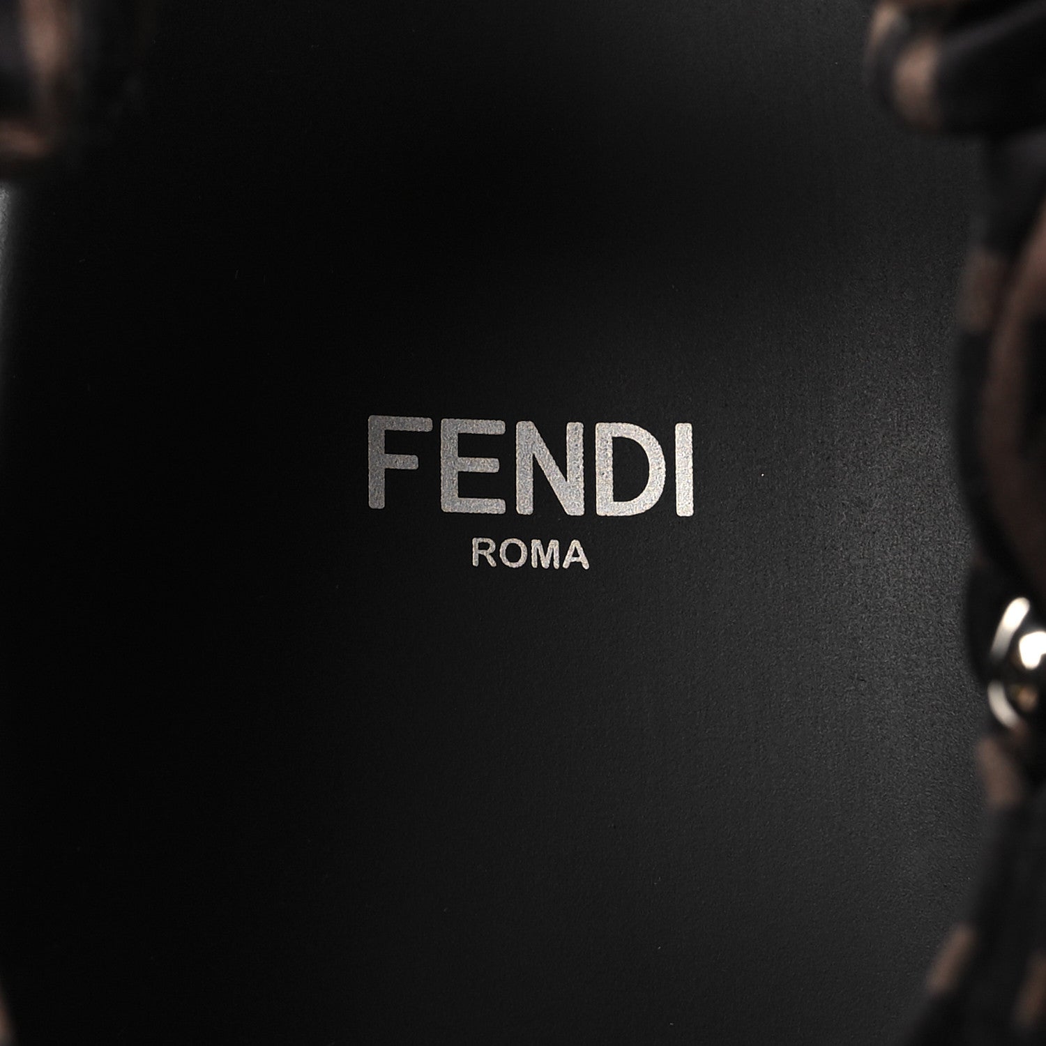 Fendi Satin FF Ruched Sandals 39 Tobacco Black 8 of 9