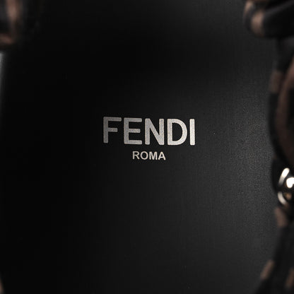 Fendi Satin FF Ruched Sandals 39 Tobacco Black 8 of 9