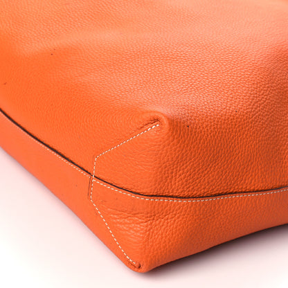 Hermes Taurillon Clemence Double Sens 36 Reversible Tote Etoupe Orange 14 of 21