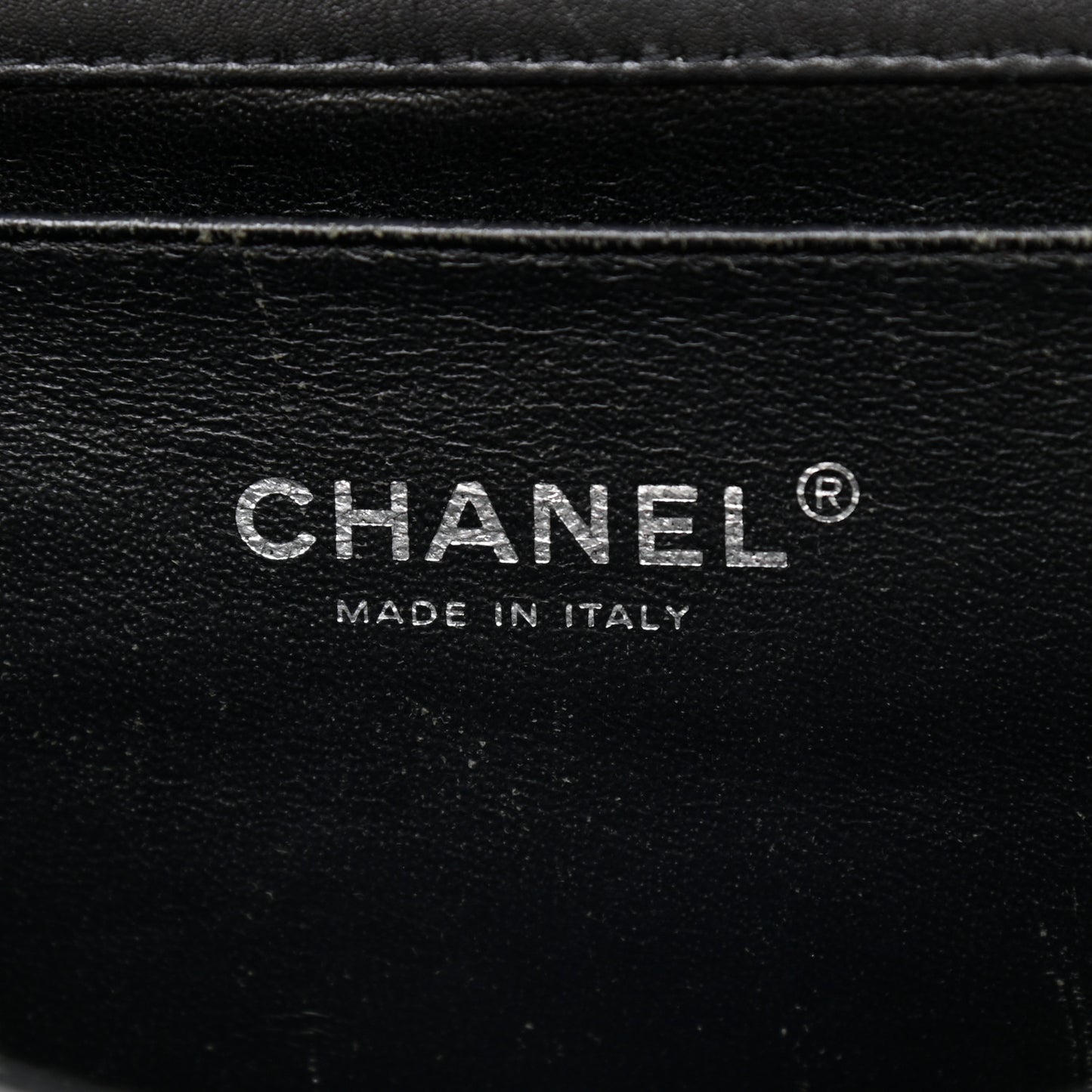 Patent Quilted Clutch with Chain Flap Black