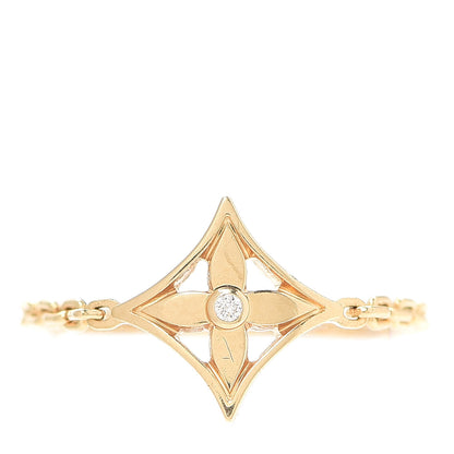 Louis Vuitton 18K Yellow Gold Diamond Idylle Blossom Chain Ring 51 5.75 1 of 5