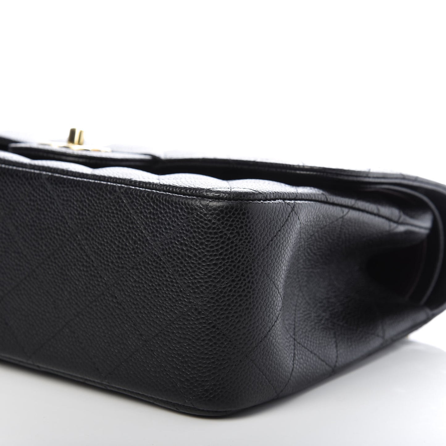 Caviar Quilted Jumbo Double Flap Black