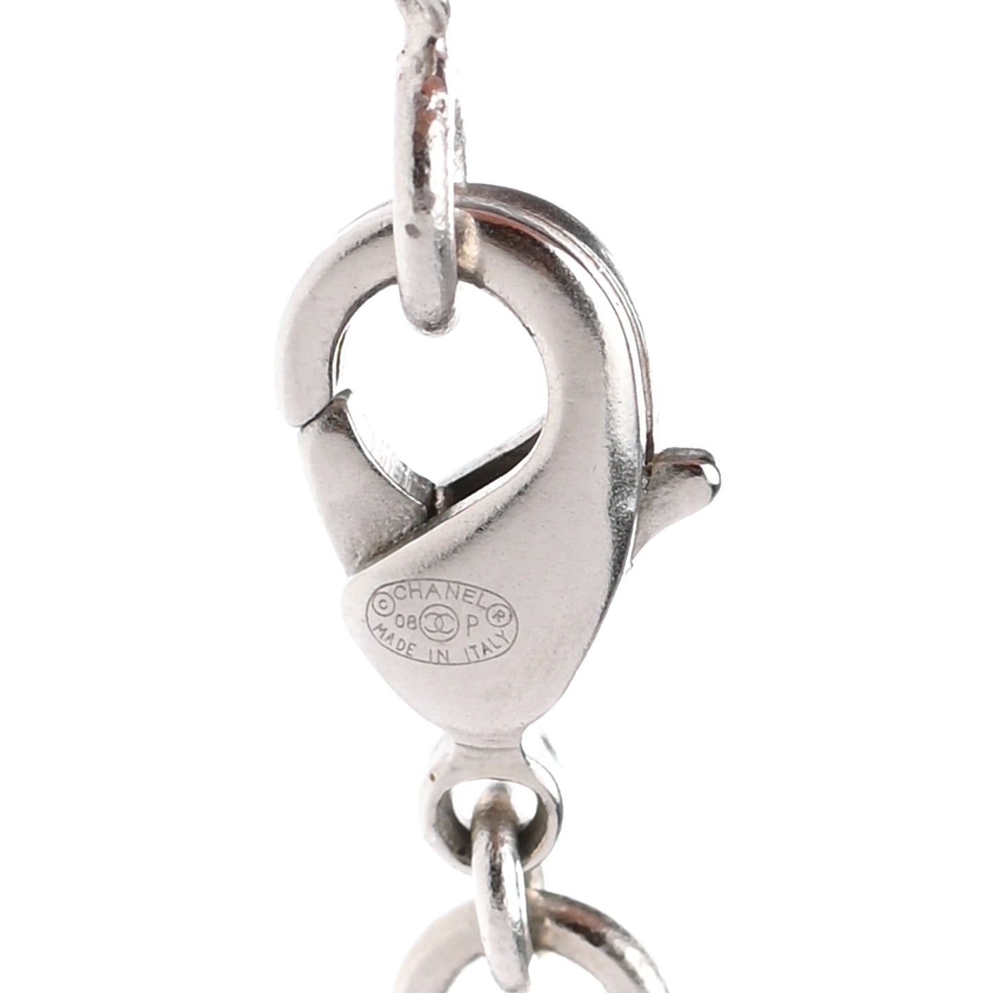 Crystal Large CC Necklace Silver