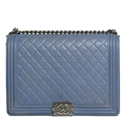 Chanel Lambskin Quilted Large Boy Flap Light Blue 1 of 10