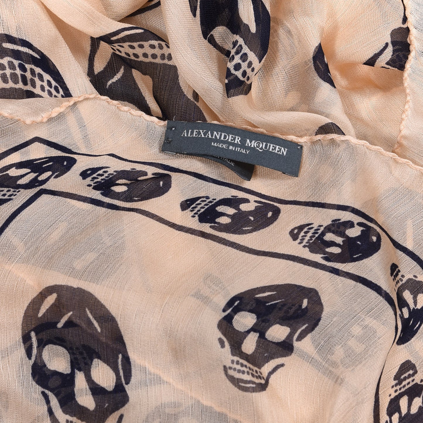 Silk Chiffon Skull Scarf Pink