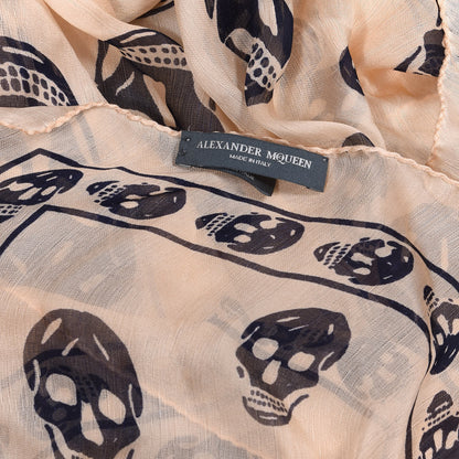 Alexander McQueen Silk Chiffon Skull Scarf Pink 3 of 3