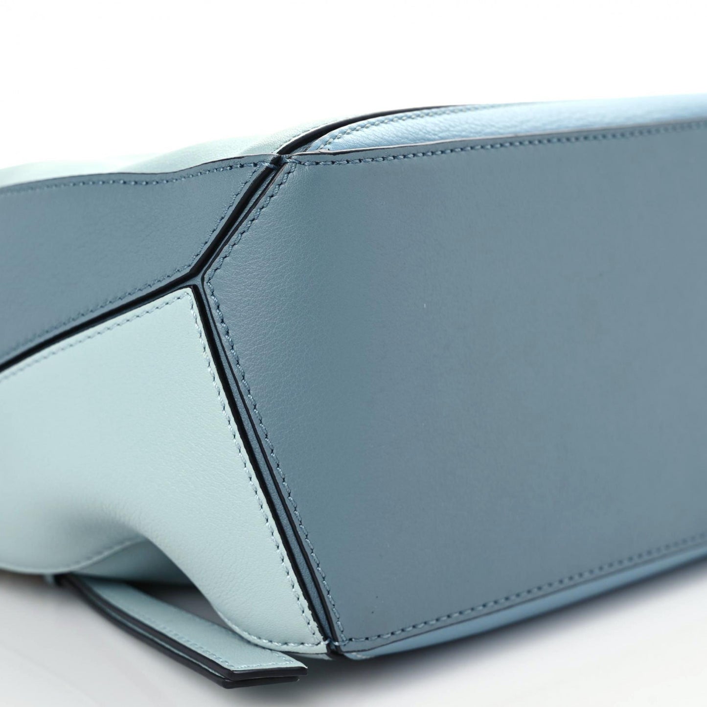 Calfskin Small Puzzle Bag Aqua Light Blue Stone Blue