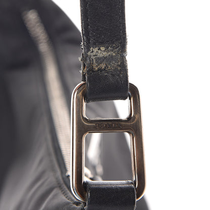 Prada Tessuto Nylon Soft Calfskin Shoulder Bag Black 11 of 12