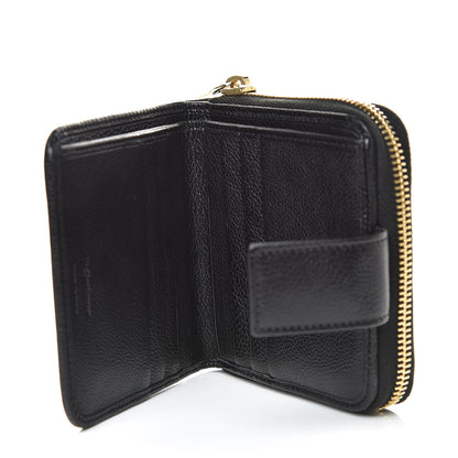 Saint Laurent Calfskin Belle de Jour Zip Around French Wallet Black 5 of 8