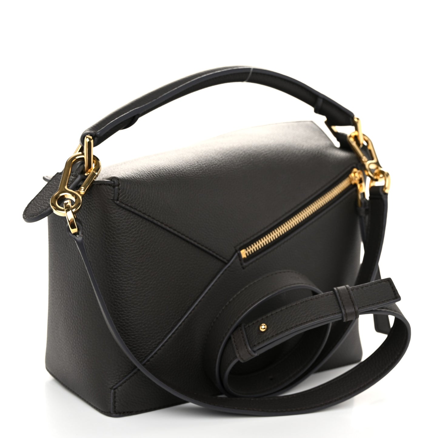 Soft Grained Calfskin Small Puzzle Edge Bag Dark Grey