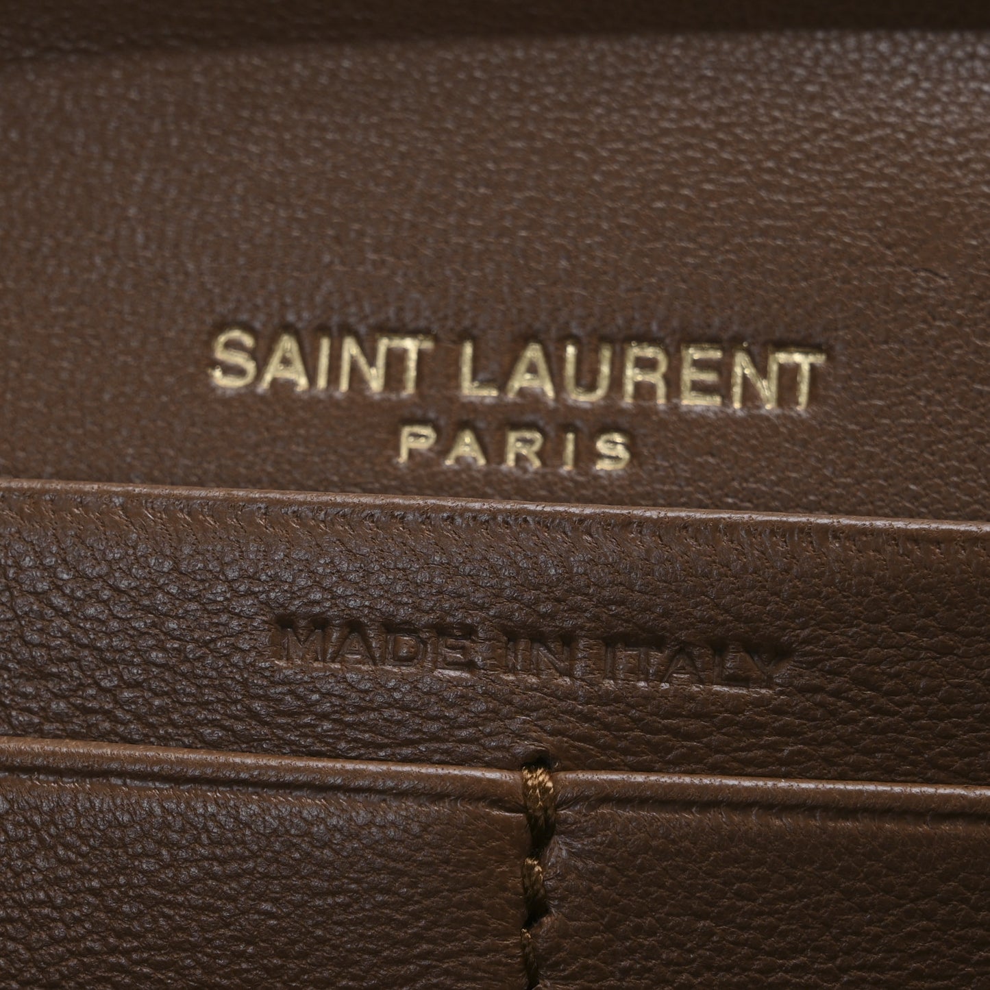 Lambskin Carre Quilted Cassandre Chain Wallet Brown
