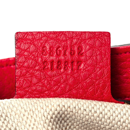 Gucci Pebbled Calfskin Medium Soho Flap Crossbody Tabasco Red 7 of 9