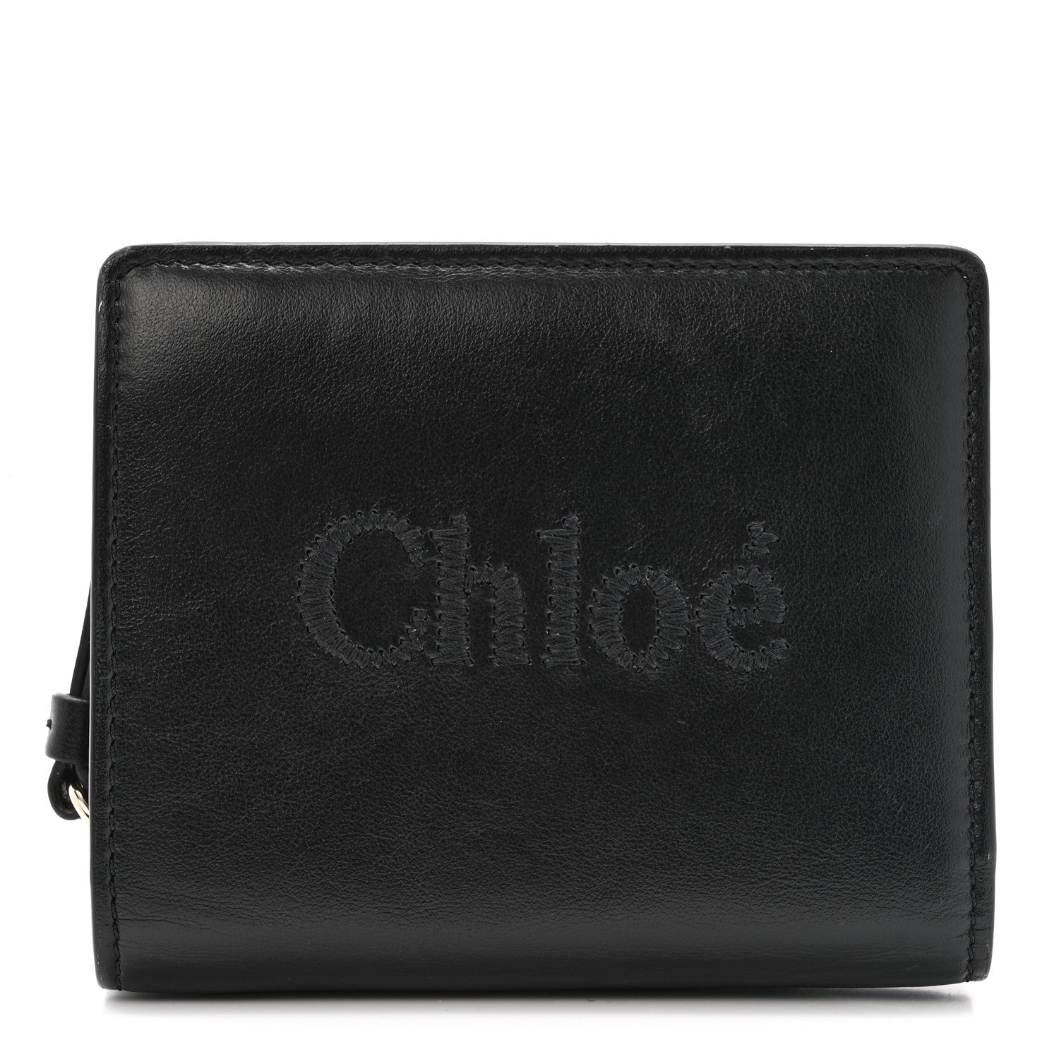 Chloe Shiny Calfskin Sense Compact Wallet Black 1 of 10