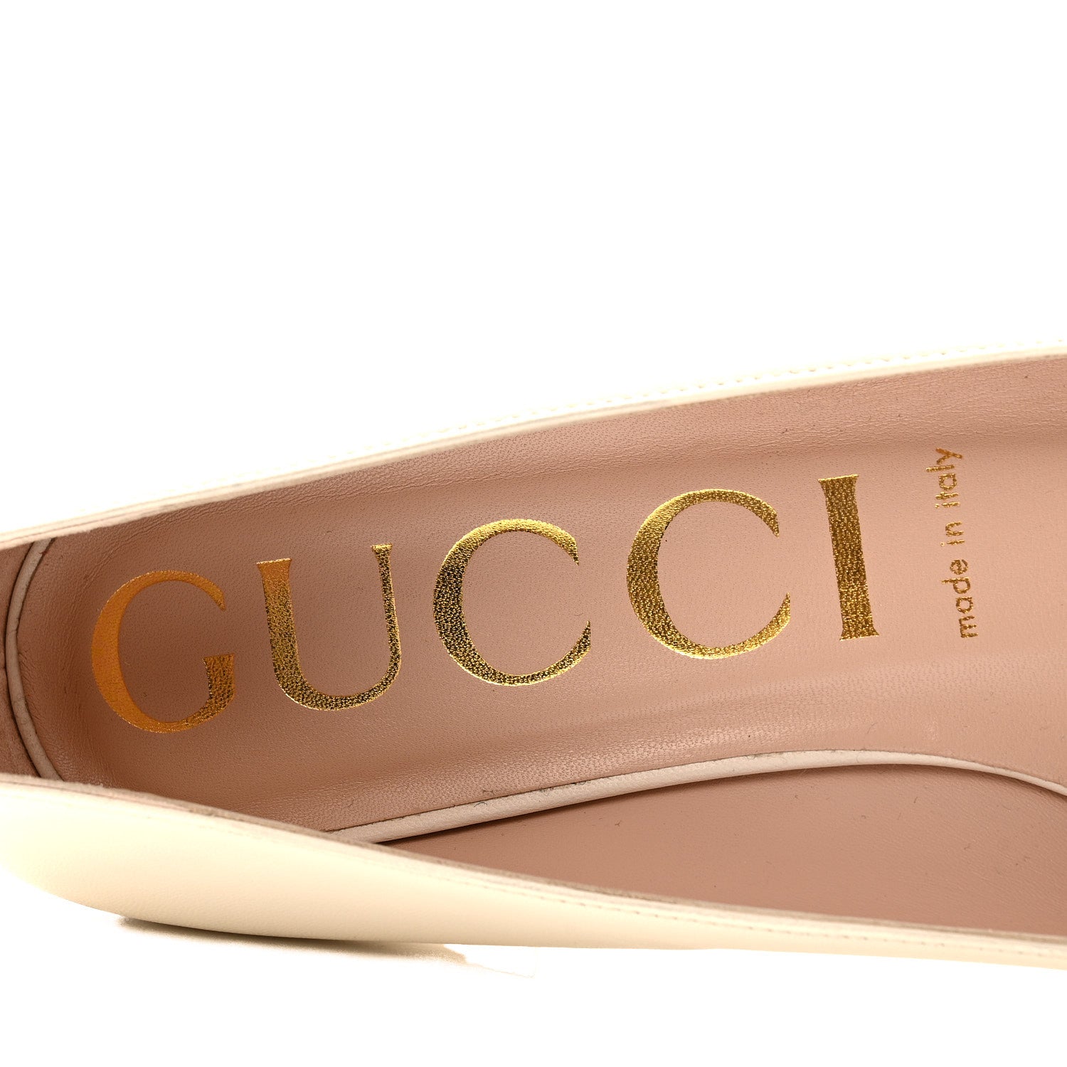 Gucci Malaga Kid Horsebit Ballet 25mm Flats 39.5 Mystic White 6 of 10